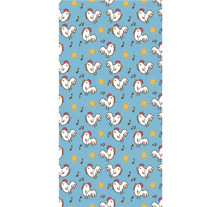 Chicken and sun pattern animal roller blind - TenStickers