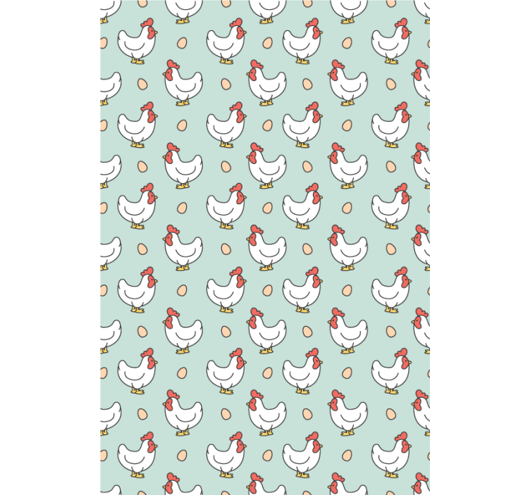 White chickens and eggs animal roller blind - TenStickers
