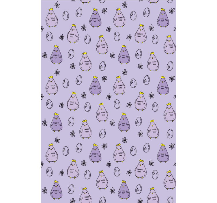 Purple chickens pattern animal roller blind - TenStickers