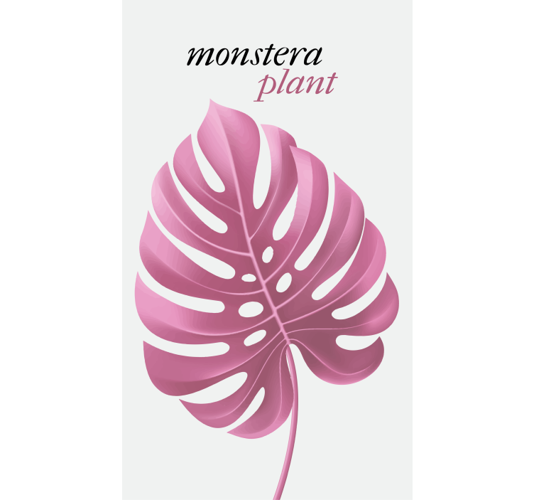 Pink monstera plant roller blind flowers - TenStickers