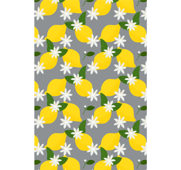 Yellow lemon on gray Fruit and vegetable blind - TenStickers