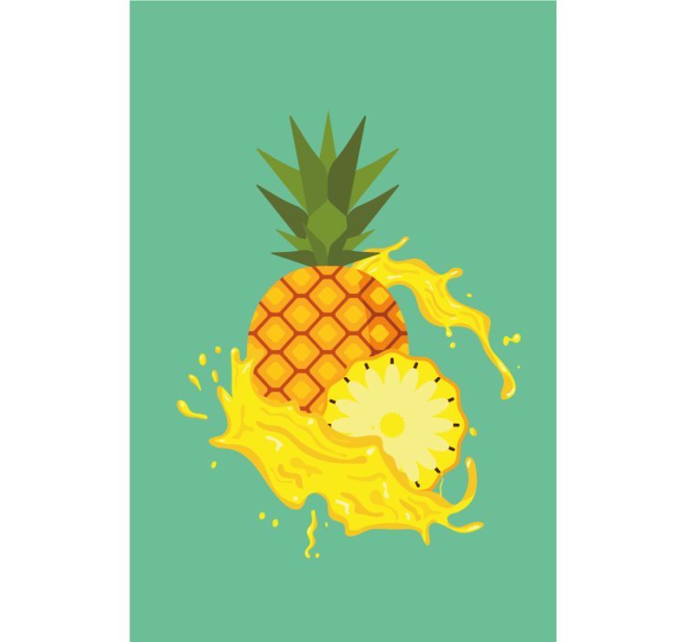 Pineapple Splash roller blind fruits - TenStickers