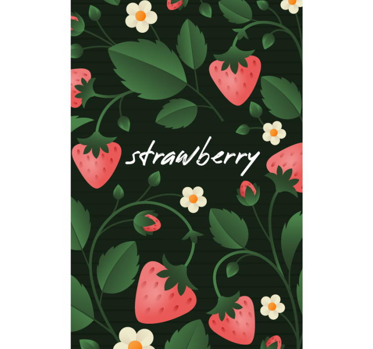 Strawberry Floral Pattern roller blind fruits - TenStickers