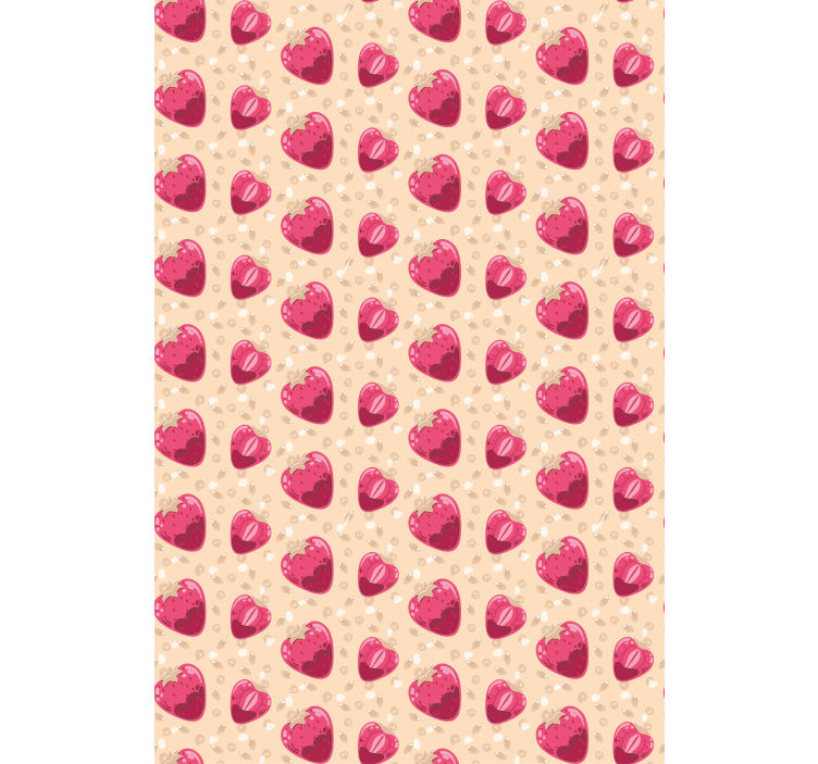 Strawberry Heart Pattern roller blind fruits - TenStickers