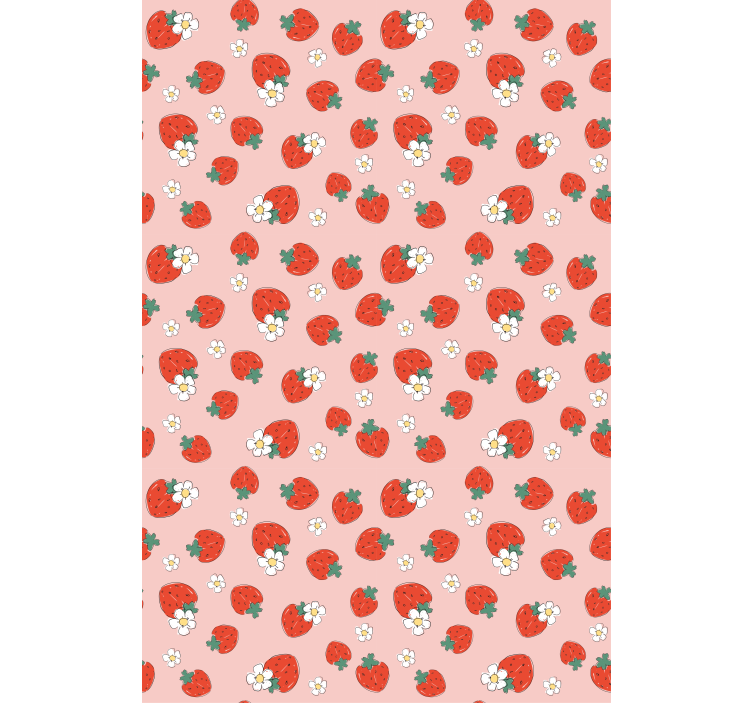 Strawberry pattern with flowers roller blind fruits - TenStickers