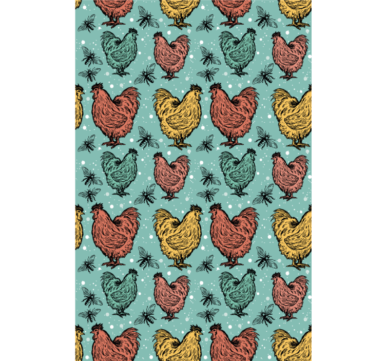 Colorful Rooster Pattern animal roller blind - TenStickers
