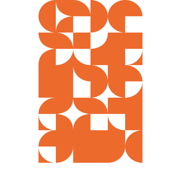 Geometric Orange Patterns modern roller blind - TenStickers