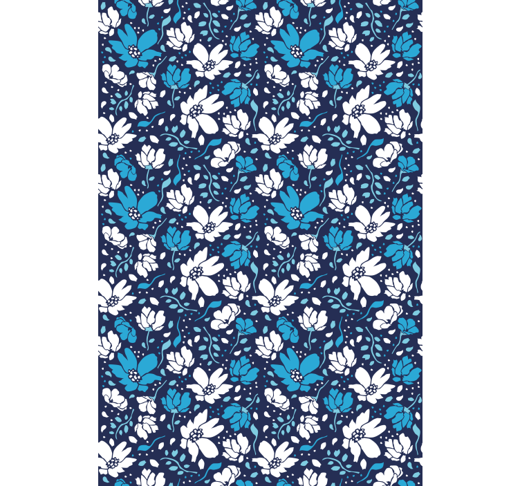 White daisies on blue background flower blind - TenStickers