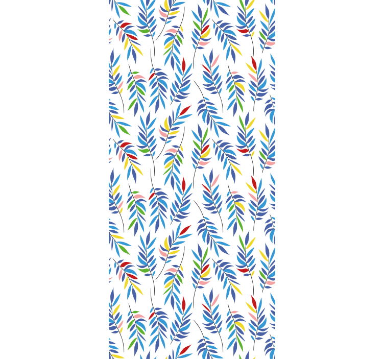 Colorful leafy pattern roller blind flowers - TenStickers