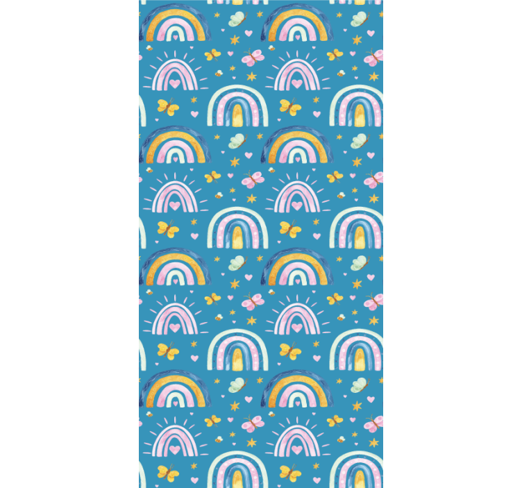 Rainbow butterflies design kids roller blind - TenStickers
