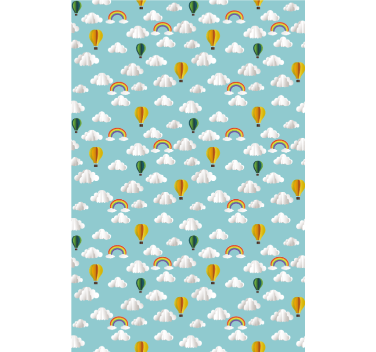 Air balloons and rainbows roller blind clouds - TenStickers