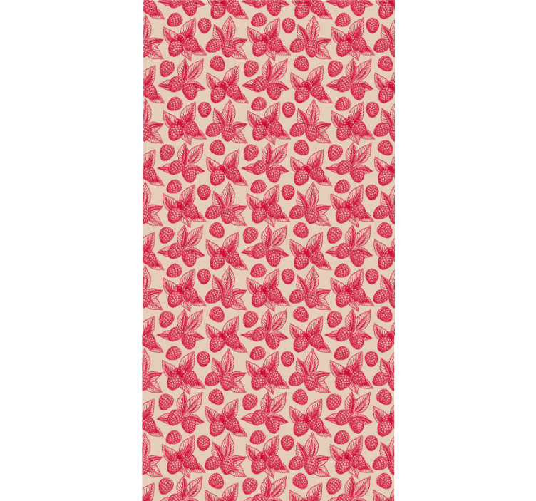 Raspberry Leaf Pattern roller blind fruits - TenStickers