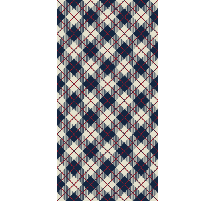Plaid Patterned Fabric modern roller blind - TenStickers