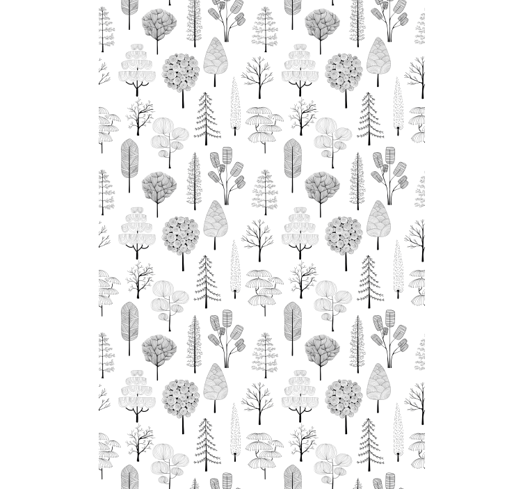 Grey minimalist trees skandinavian roller blind - TenStickers
