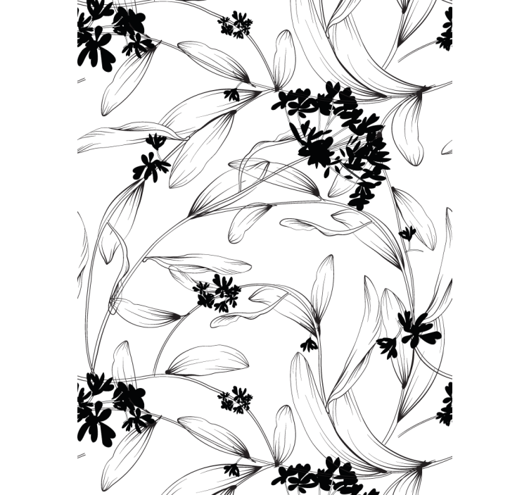 Stylized Floral Pattern roller blind flowers - TenStickers