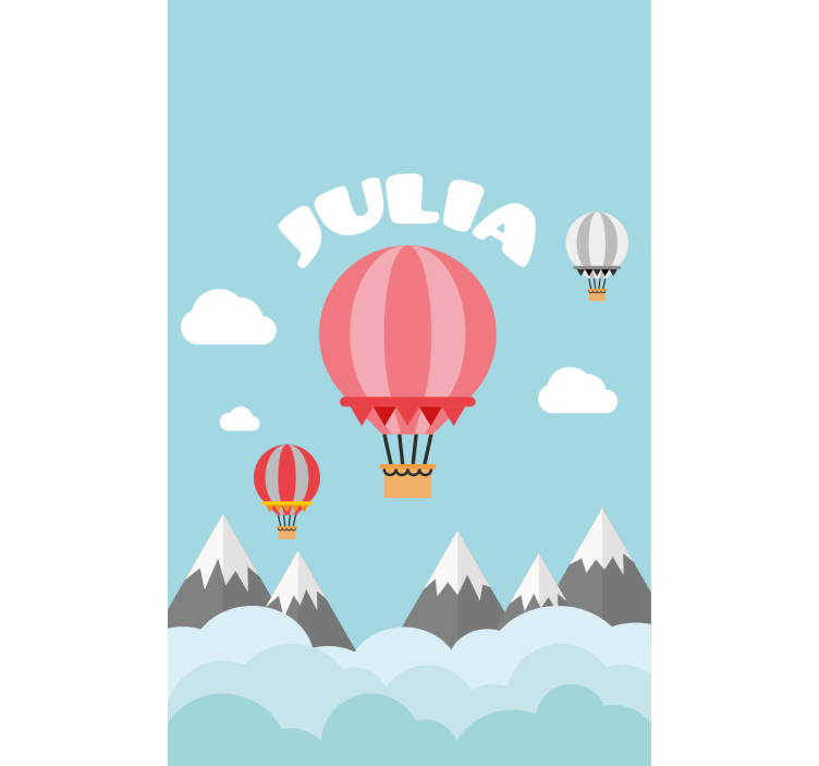 Hot air balloons with name kids roller blind - TenStickers