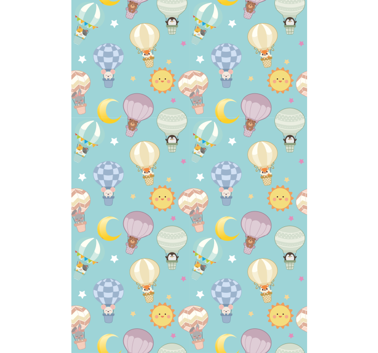 Hot air balloons and suns kids roller blind - TenStickers