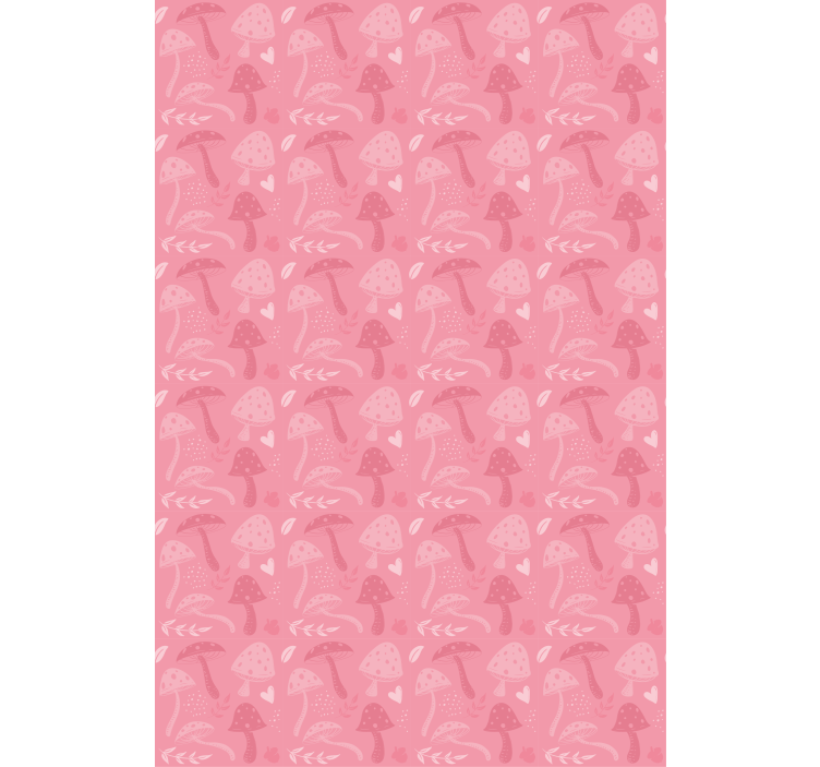 Pink charming mushrooms roller blind flowers - TenStickers