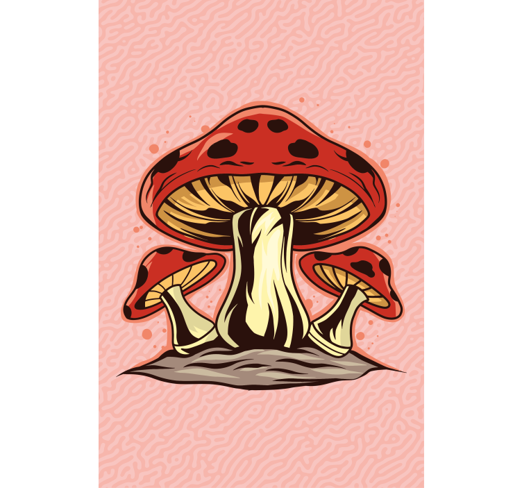 Vibrant Mushroom Trio roller blind flowers - TenStickers