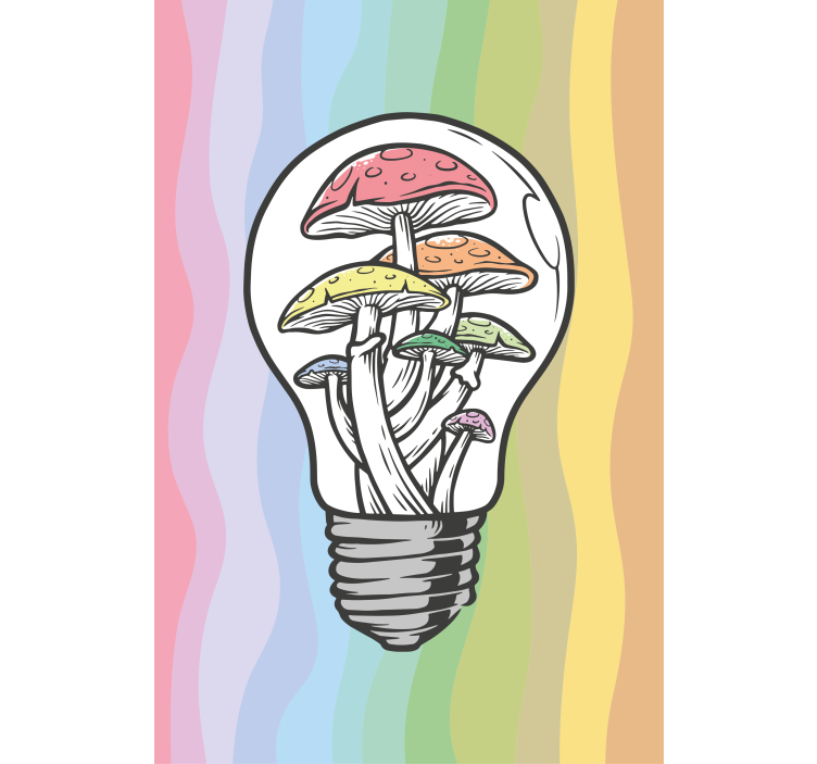 Mushroom Lightbulb Art roller blind flowers - TenStickers