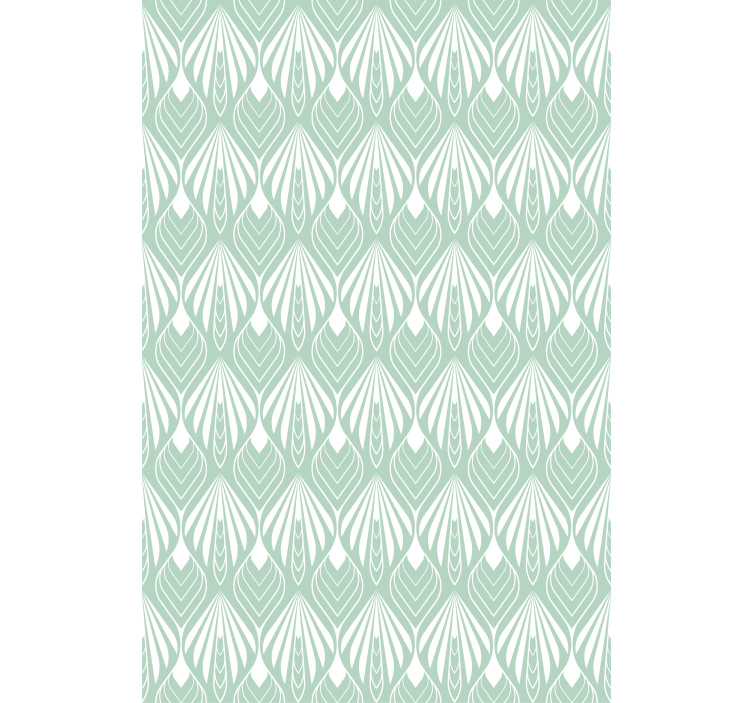 Green stylised leaves dining room roller blind - TenStickers