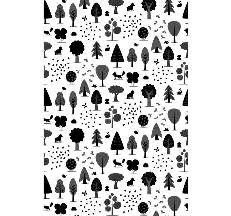 Stylised nature motifs skandinavian roller blind - TenStickers