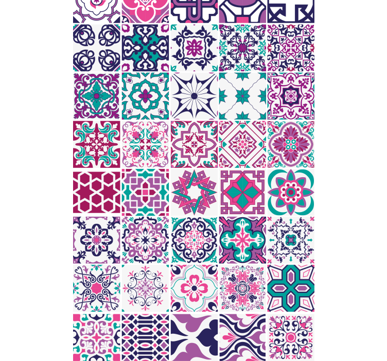 Geometric Tile Pattern textured roller blind - TenStickers