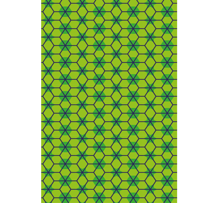 Green roller blind with green geometric patterns - TenStickers
