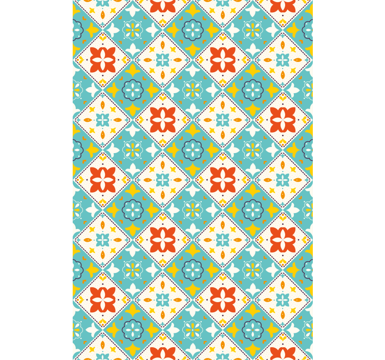 Blue and beige tiles bathroom roller blind - TenStickers