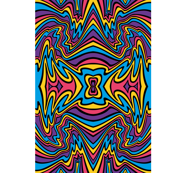 Vivid colors groovy lines Blind painting - TenStickers