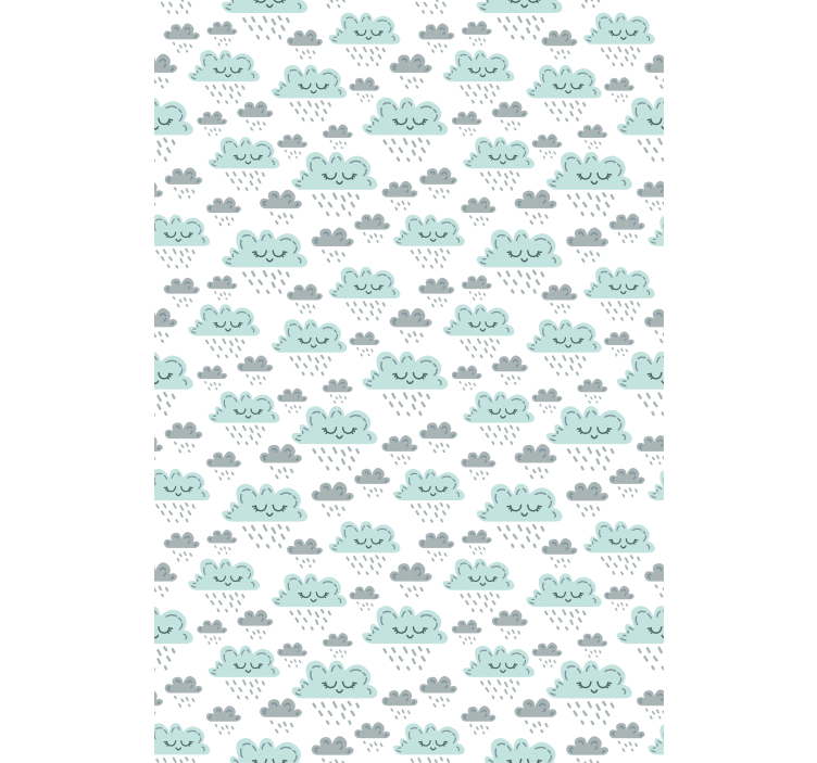 Blue rainy pattern roller blind clouds - TenStickers