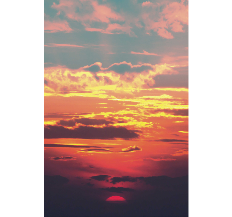Serene Sunset View roller blind clouds - TenStickers