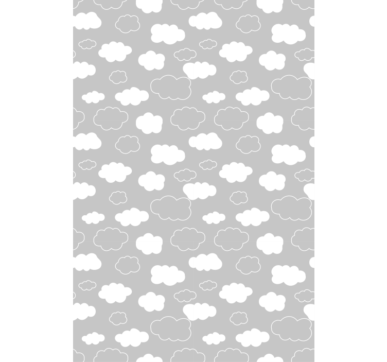 Fluffy gray pattern roller blind clouds - TenStickers