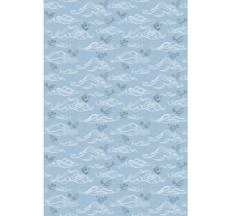 Flowing Waves and Birds roller blind clouds - TenStickers
