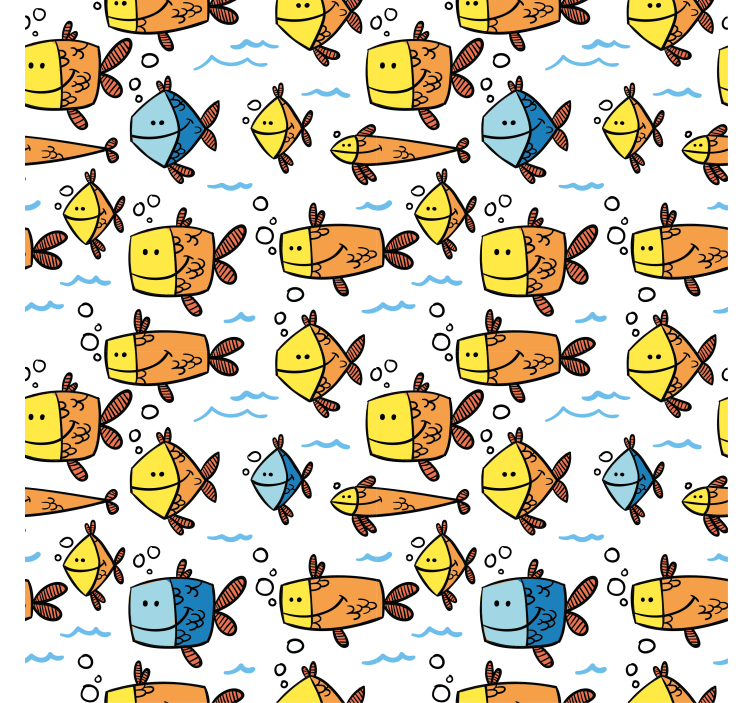 Fish Drawn Patterns roller blind - TenStickers