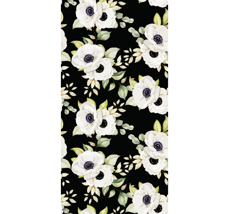 Elegant White Blooms floral roller blind - TenStickers