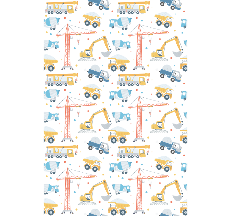 Pastel color construction vehicles Nordic blind - TenStickers