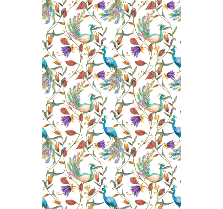 Elegant Peacock Floral roller blind flowers - TenStickers
