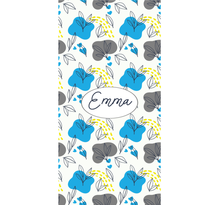 Custom floral name roller blind flowers - TenStickers