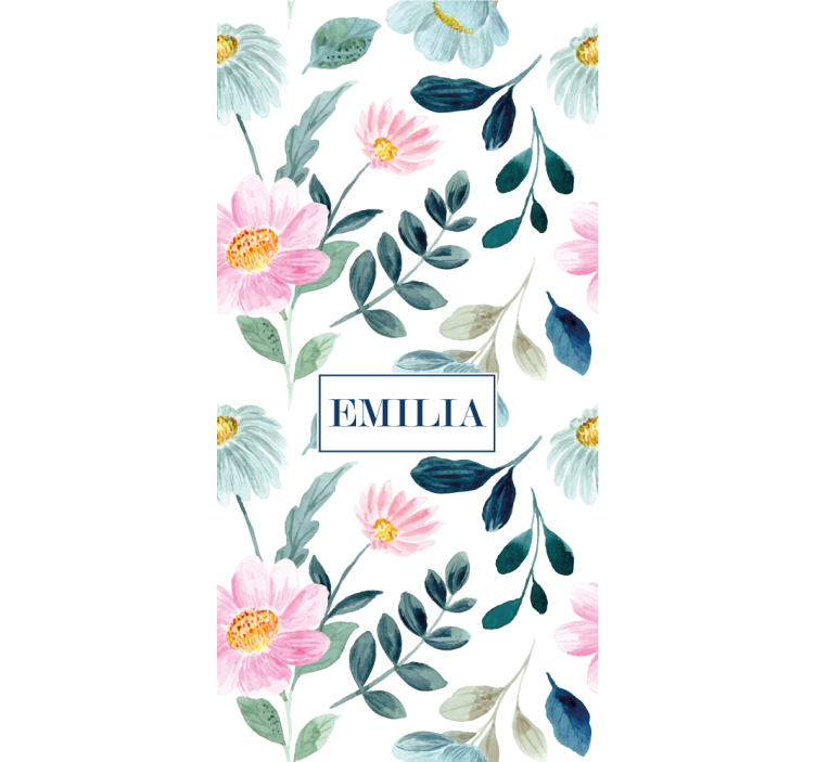Floral Blossom With Name roller blind flowers - TenStickers