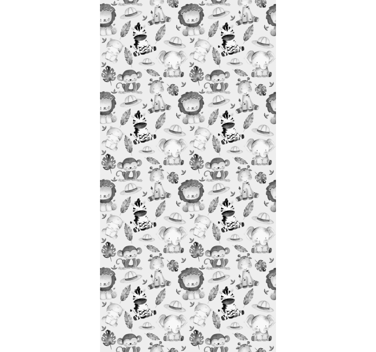 Grey baby animals kids roller blind - TenStickers