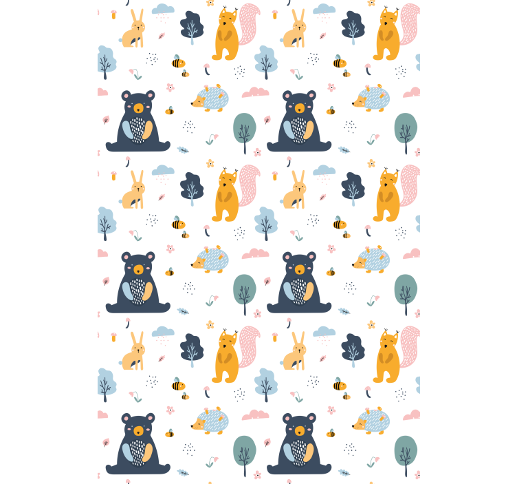 Nordic forest creatures animal roller blind - TenStickers