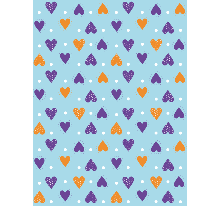Purple and orange hearts Childrens blind - TenStickers
