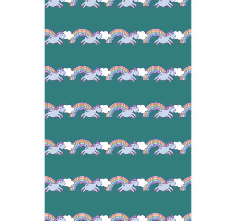 Running unicorns and rainbows kids roller blind - TenStickers