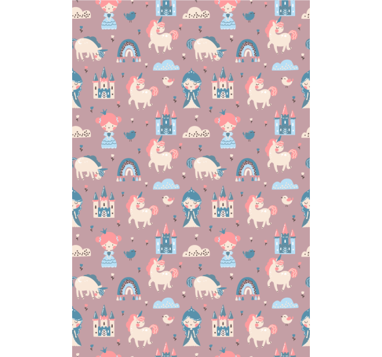 Unicorns and castles kids roller blind - TenStickers