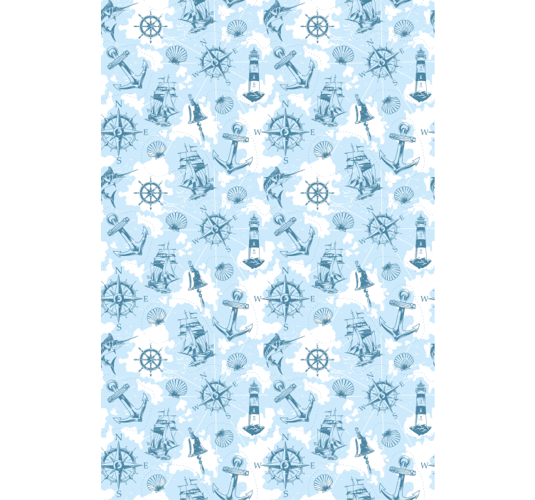 Nautical Icons Pattern kitchen roller blind - TenStickers
