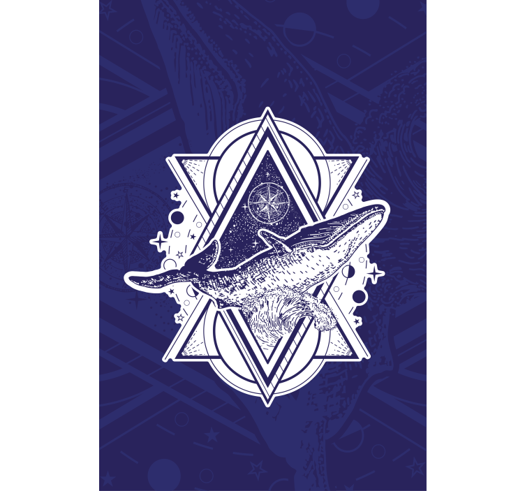 Massive whale silhouette animal roller blind - TenStickers