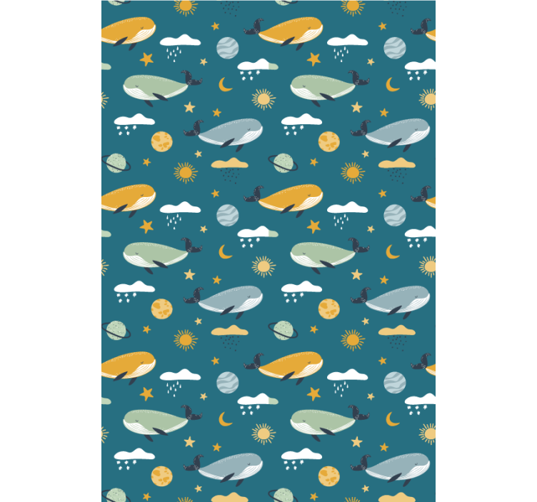 Whales pattern kids roller blind - TenStickers