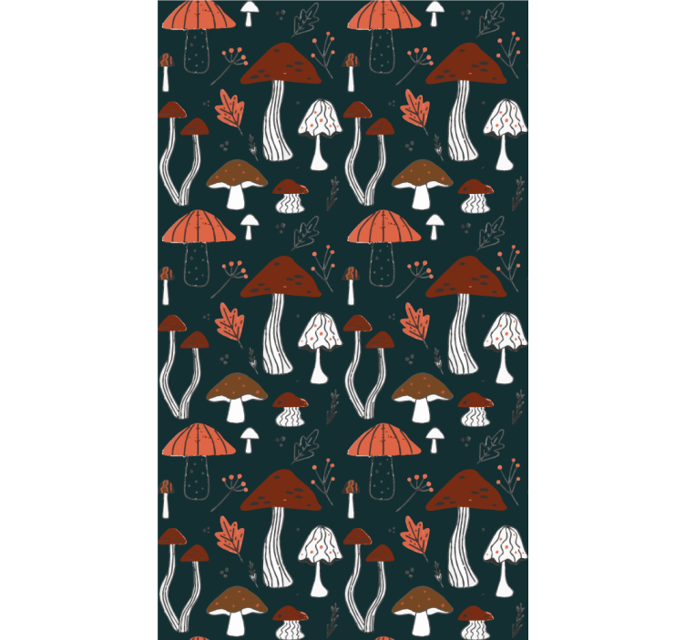 Mushroom Motif Art roller blind flowers - TenStickers