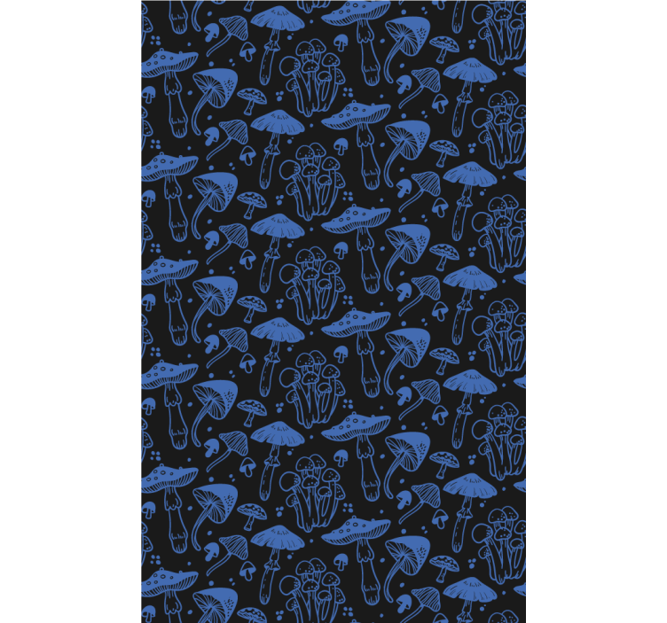 Blue mushroom motif original roller blind - TenStickers